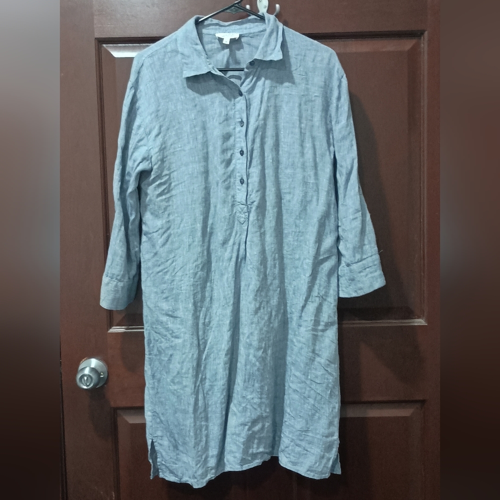 Haven 100% Linen Blue Tunic/Dress Size S - Picture 1 of 5